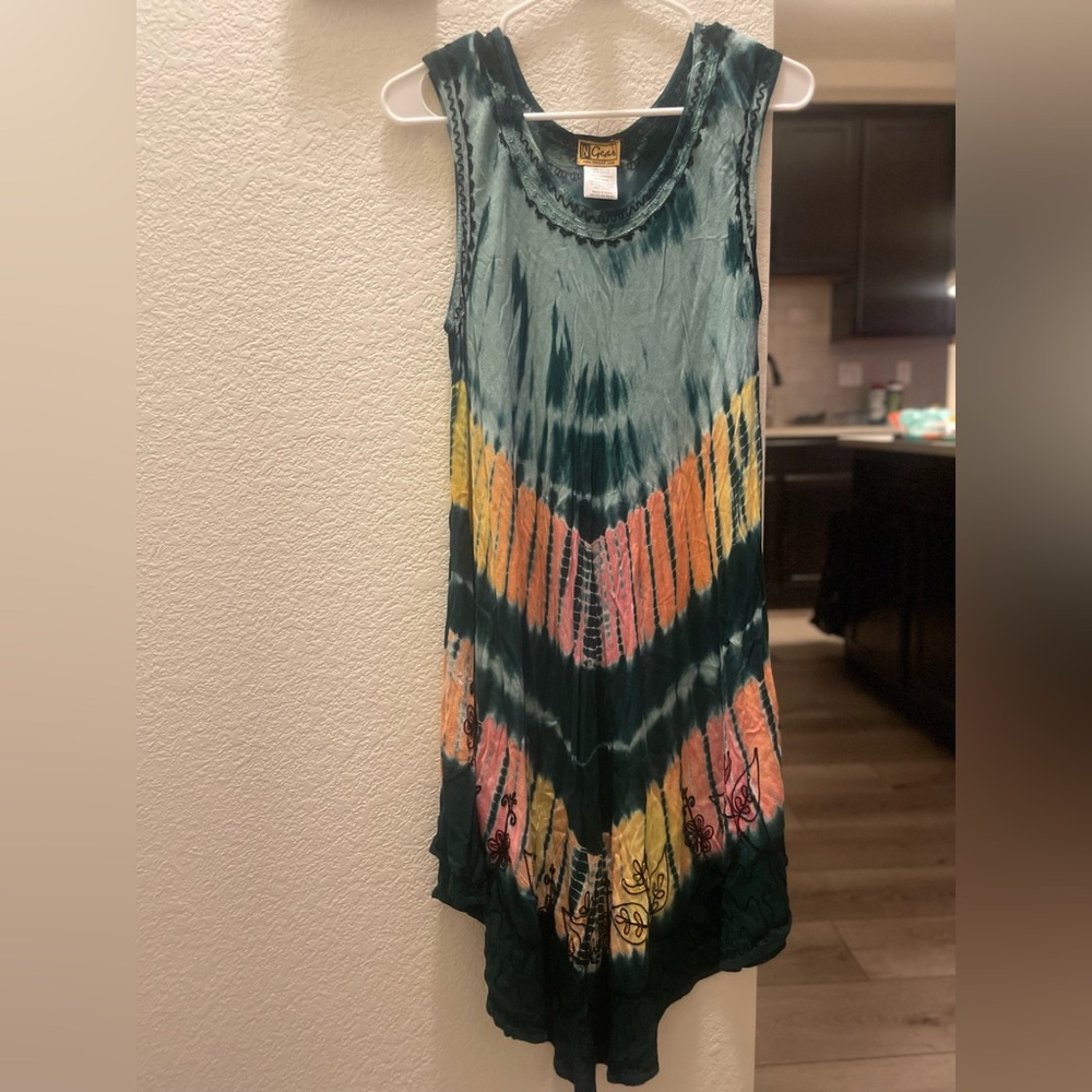 Vintage tie dyed summer dress. In Gear, one size fits most.